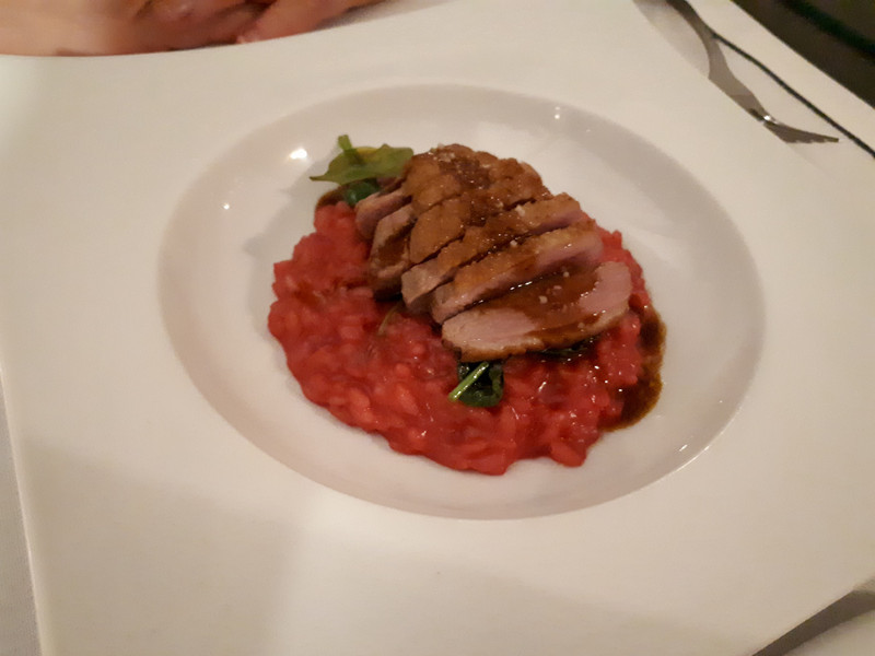 Duck with Beet Risoto