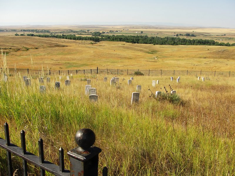 View from graveyard down the battlefield