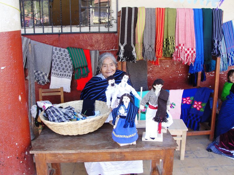 Selling dolls and locally made cloth