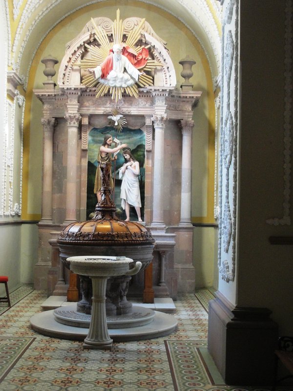 Font where Allende was baptised