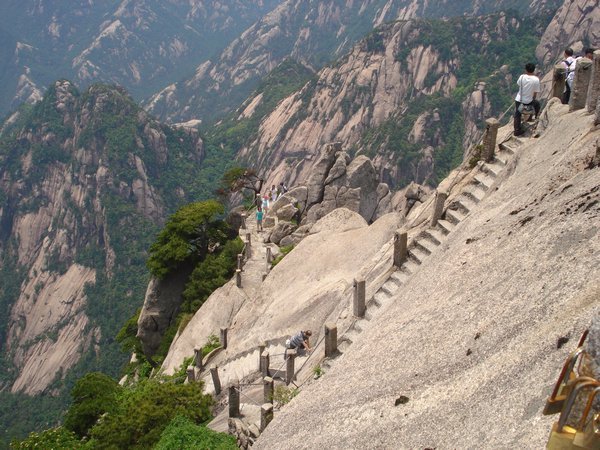 Cliffside path leading down Celestial Peak