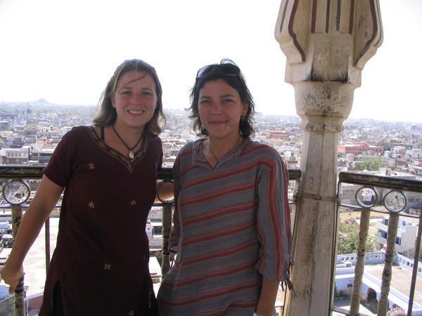 Steph and I overlooking the Pink City- Jaipur
