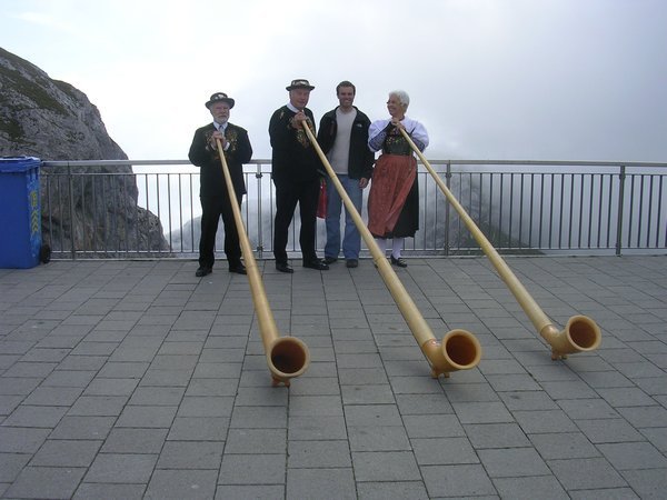 Me with the Alpenhorn players