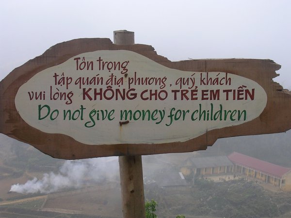 "Do not give money for children"
