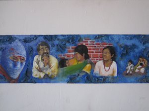 Chiapas.Mural en la calle.