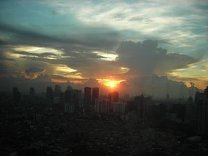 Jakarta at dusk.
