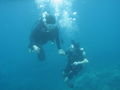 underwater with rachel, my instructress