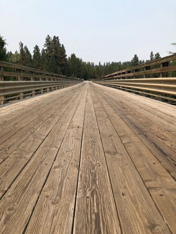 One lane wood bridge 