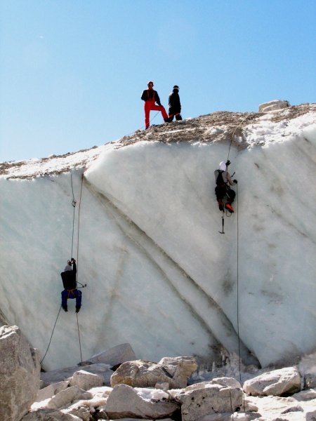 Icewall climbing