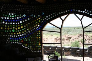 The inside of an unfinished earthship
