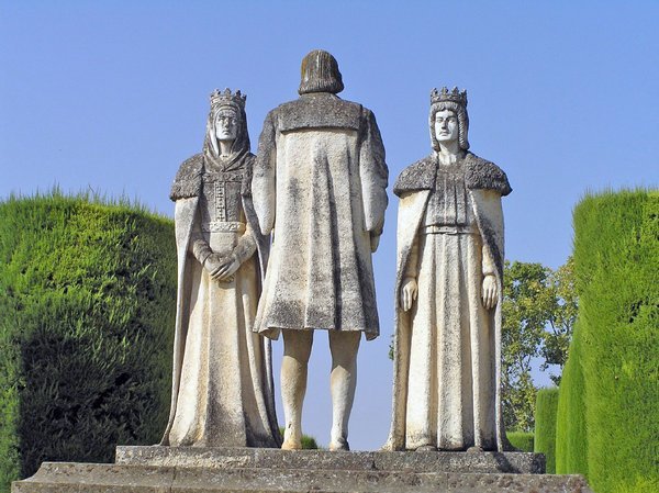 Fernando de Aragon, Isabel I and Crystopher Columbus