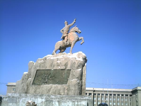 Statue of Sukbataar in Sukbataar square