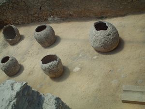 Jars at the Roman baths
