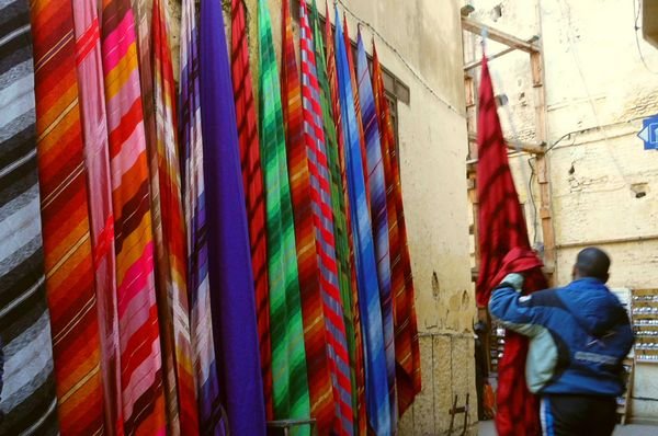 Cloth sellers, Fes medina