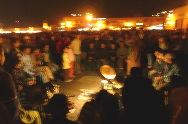 Night action, Place Djmaa el-Fna, Marrakech