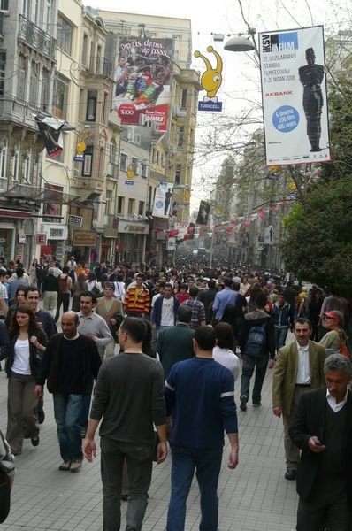 Saturday throngs on Istiklal Caddesi, Istanbul