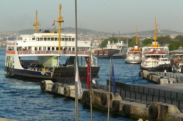 Bophorus ferries at the Eminonu docks, Istanbul 
