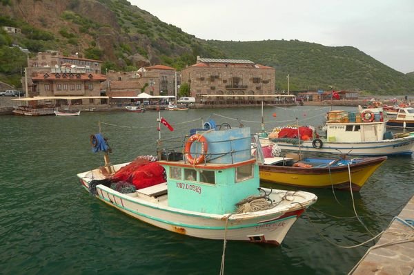 Fishing boats in the harbor, Assos