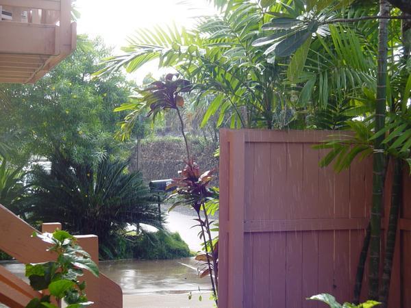 Watching the rain from our Lanai