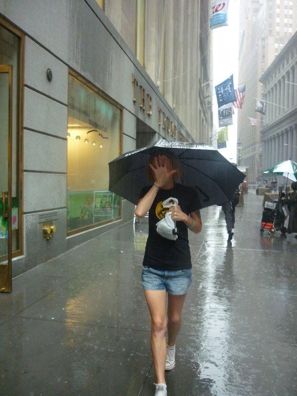 Sarah in the NY rain
