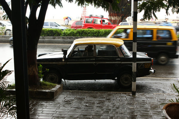 taxi in the rain