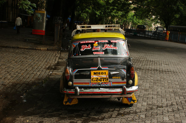 back of taxi cab