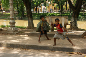 kids playing in street