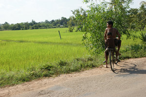 kids on bike in countryside