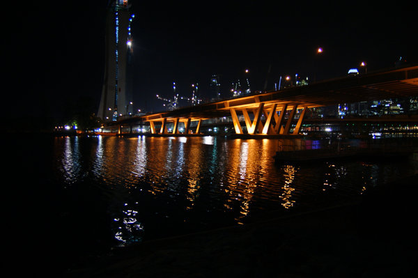view of the river at night