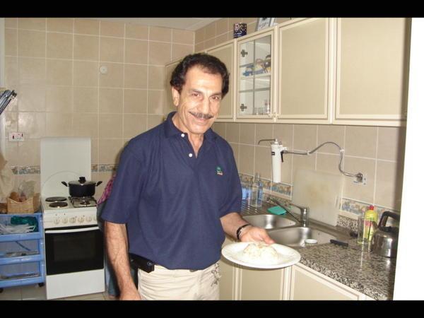 Nabih in Cate's kitchen.