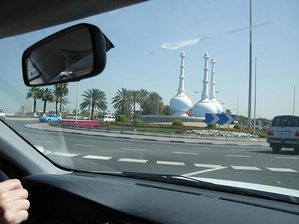 A  refurbished Doha roundabout along the corniche