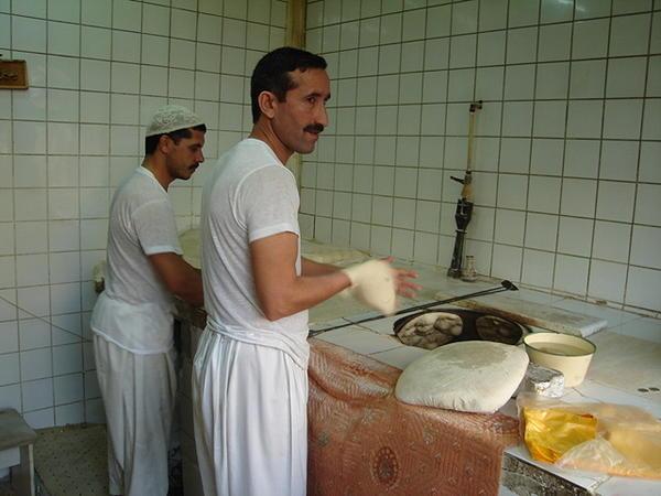 Pakistani bread being made