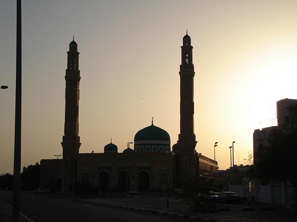 A mosque at sunset