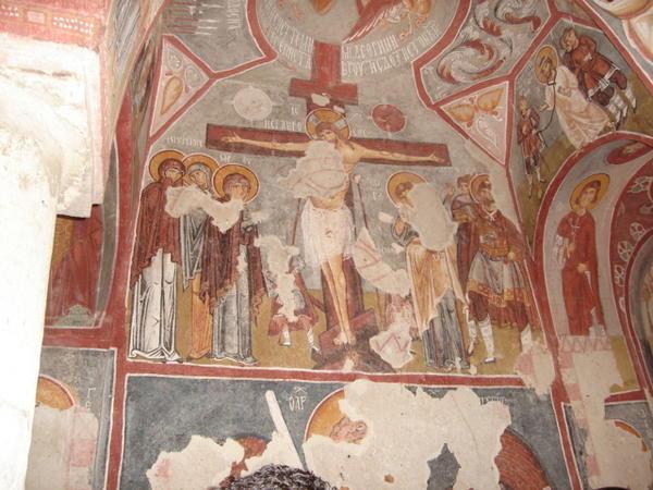Mural inside one of the cross-shaped churches