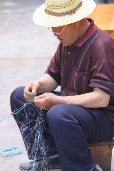 Making the fishing nets