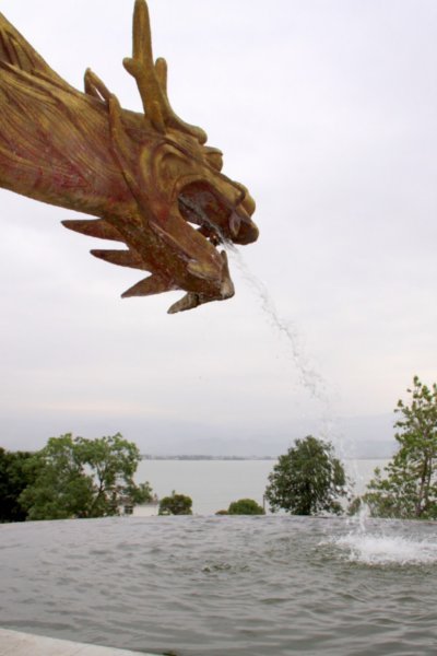 The Dragon spitting water.