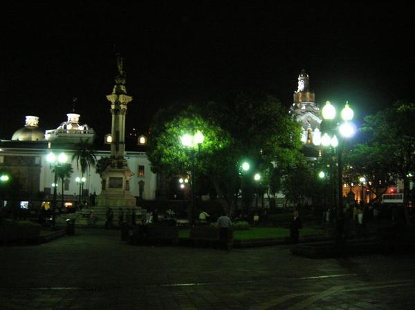 Quito Old Town At Night