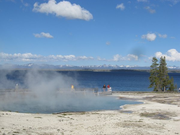Pools and Yellowstone lake