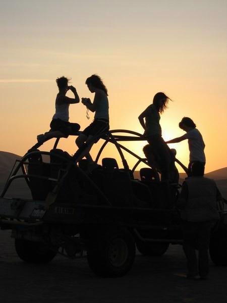 Jeep safari sunset