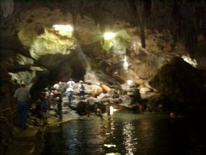 Inside Hinagdanan Cave