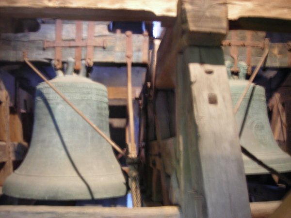 Bells in the bell tower of cesky krumlov castle