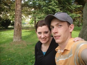 Us in a park in Cesky Krumlov