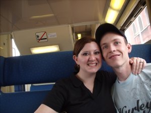Us on the train to Venice 1