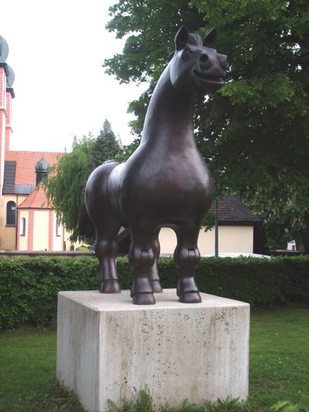 Funny horse statue in St. Margen