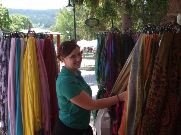 Me shopping for a scarf in titisee