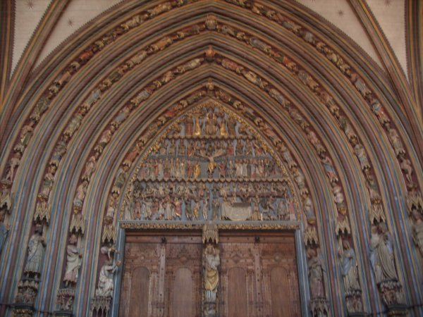 Doorway of cathedral in freiburg