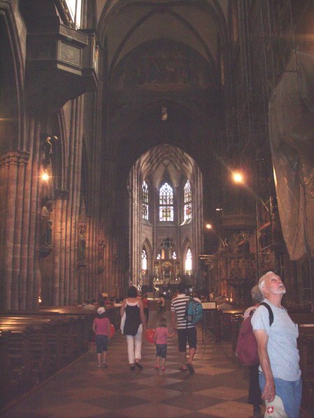 Inside freiburg cathedral
