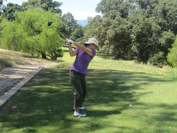 Melissa's tee shot