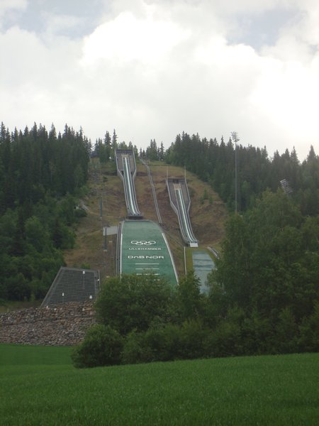 The ski jump/tower.