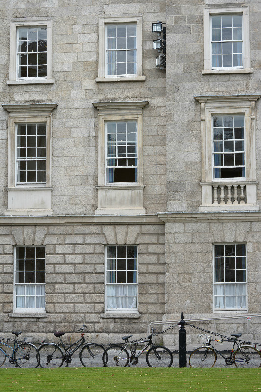 Georgian style of windows, along with all the bikes